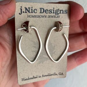 Lotus Hoop Earrings Sterling Sterling Satin Finish